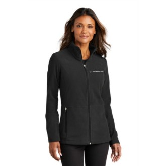 Women's Port Authority® Women's Accord Microfleece Jacket<BR><BR>LARGE<BR>Black • White imprint Copy
